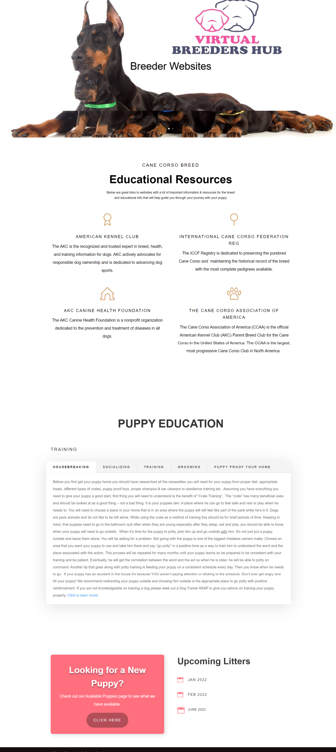 VPH-Education-sample page